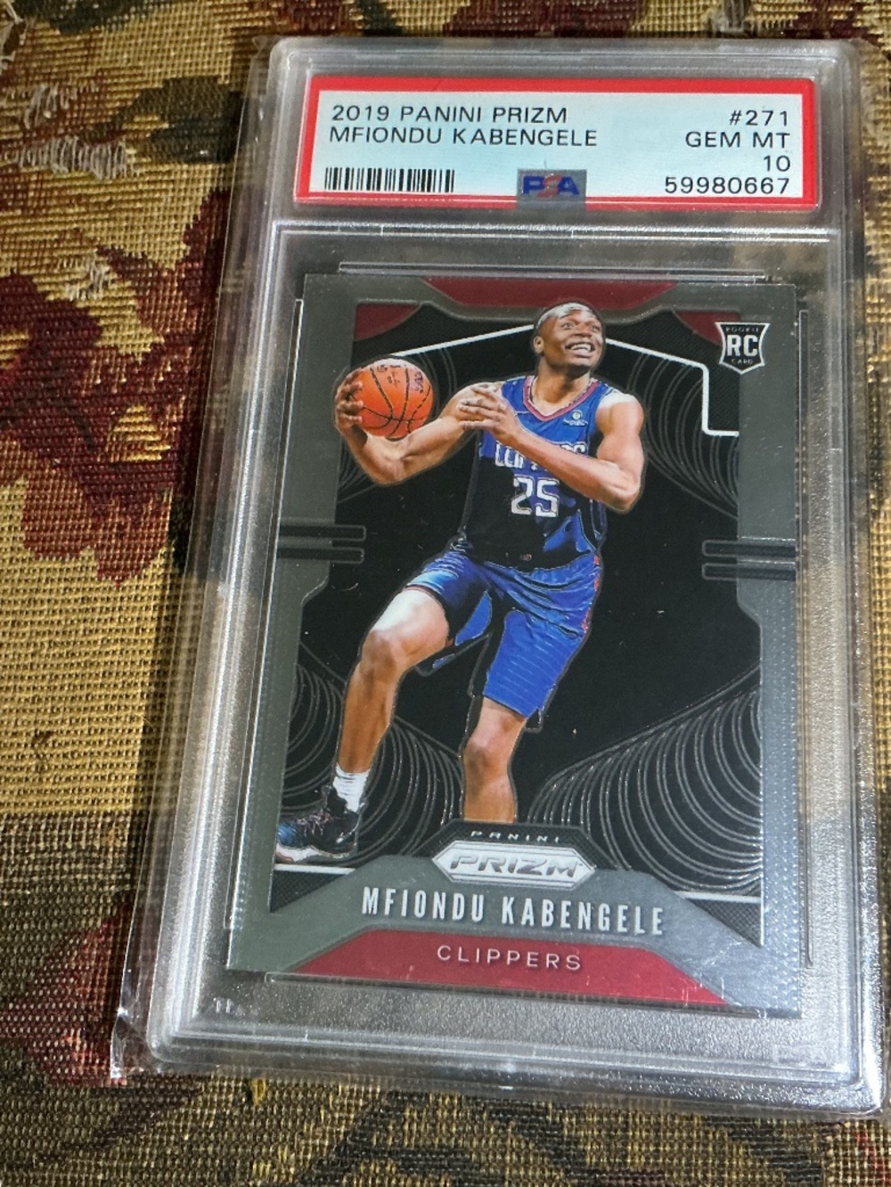 #271 Mfiondu Kabengele 2019 Panini Prizm rookie card NBA Graded PSA 10